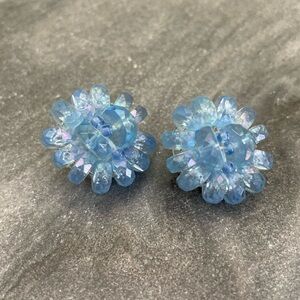 Vintage West Germany Blue Crystal Earrings
